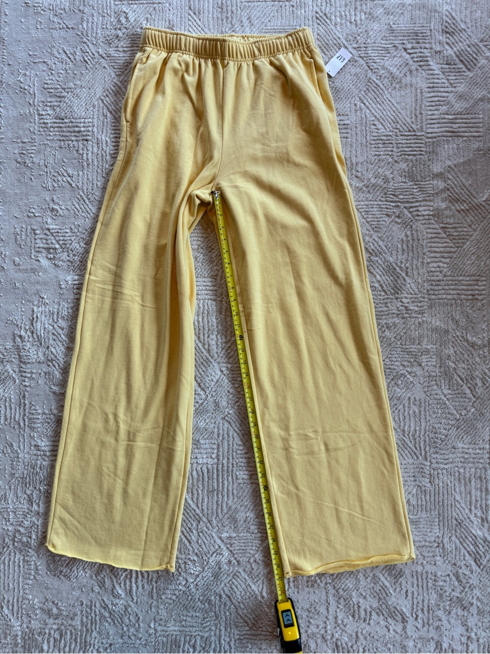 NWT GAP VintageSoft French Terry Wide Leg Sweatpants Yellow M Tall - Picture 9 of 13